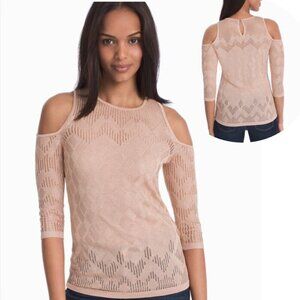 White House Black Market Pink Off-the-Shoulder Sweater Top​​